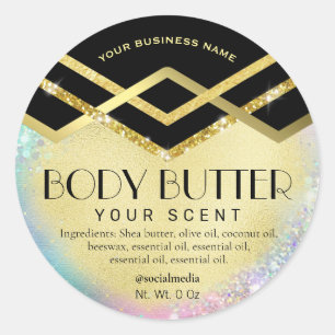 Deco Art Black Gold Pastel Body Butter Labels