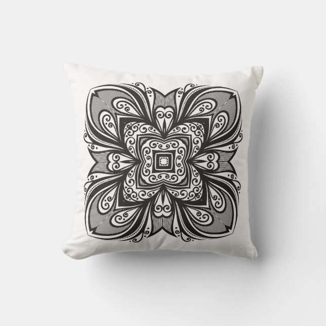 Deco Black Square Inspired Cushion (Front)
