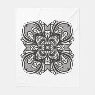 Deco Black Square Inspired Fleece Blanket