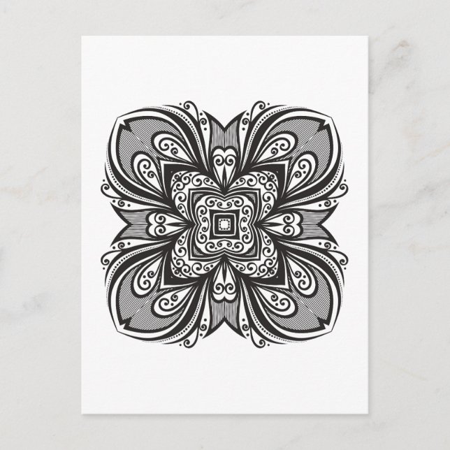 Deco Black Square Inspired Postcard (Front)