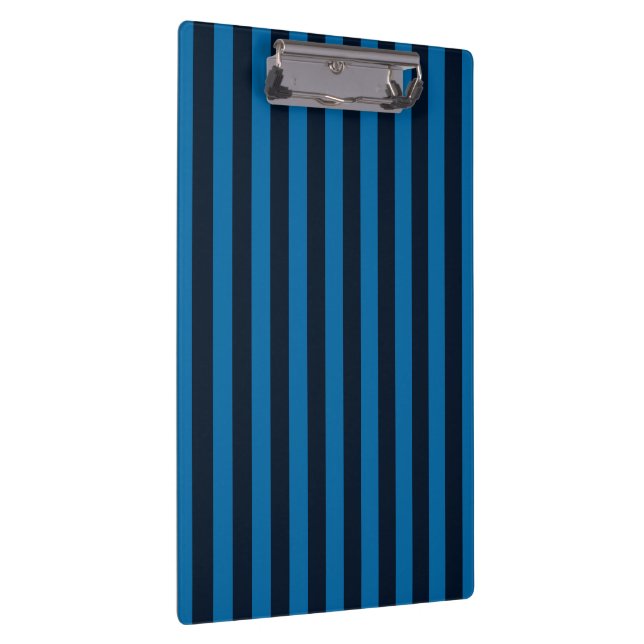 Deco Blue Vertical Stripes Clipboard (Right)