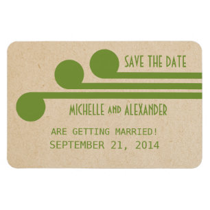 Deco Chic Save the Date Magnet, Green Magnet