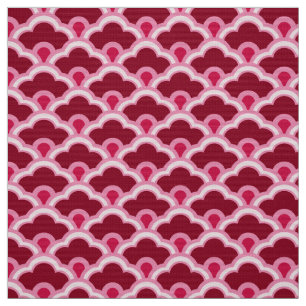 Deco Chinese Scallops, Burgundy Wine and Pink Fabric