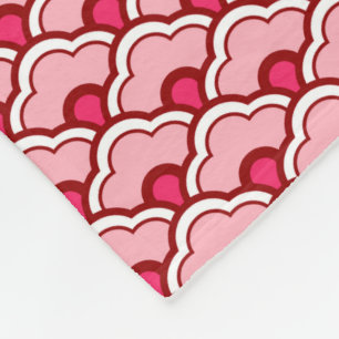 Deco Chinese Scallops, Fuchsia and Light Pink Fleece Blanket