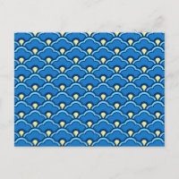 Deco Chinese Scallops, Ocean Blue and Indigo