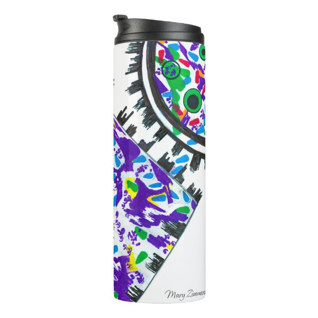 "Deco Cogs" thermal tumbler (Rotated Right)