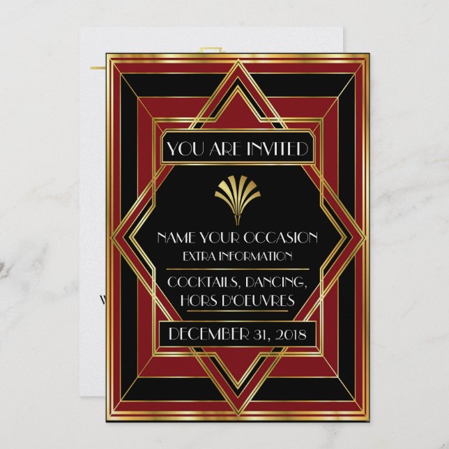 Deco Contemporary Gala Event Invitation (Front/Back)