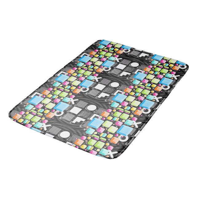 Deco Cubist Geometric Futuristic  Bath Mat (Angled)
