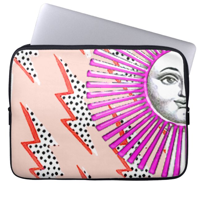 Deco Cubist Geometric Futuristic Laptop Sleeve (Front)