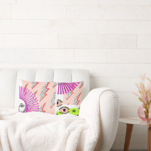 Deco Cubist Geometric Futuristic Lumbar Cushion