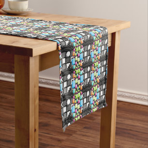 Deco Cubist Geometric Futuristic Short Table Runner