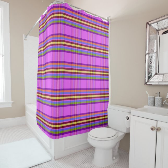 Deco Diamond Plaid DD Shower Curtain (In Situ)