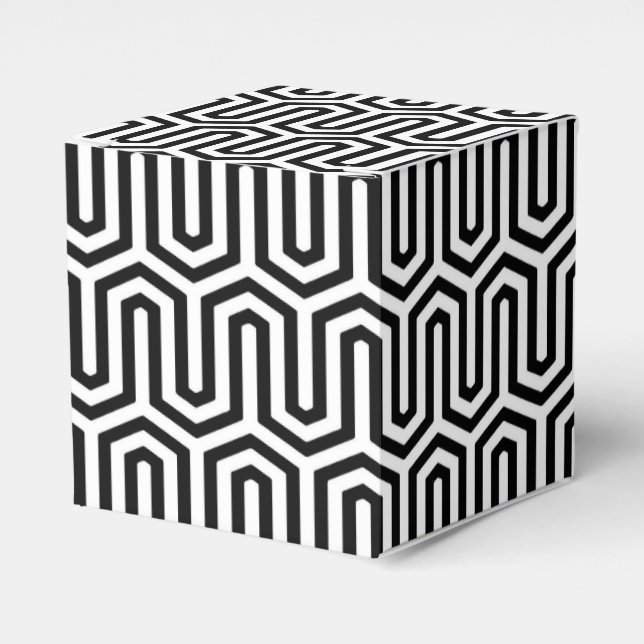 Deco Egyptian motif - black and white Favour Box (Front Side)