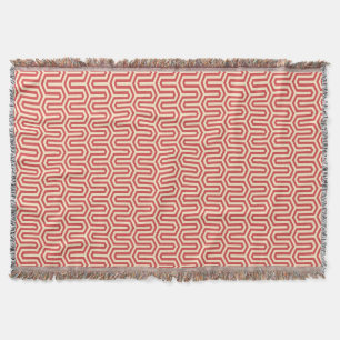 Deco Egyptian motif - coral orange Throw Blanket
