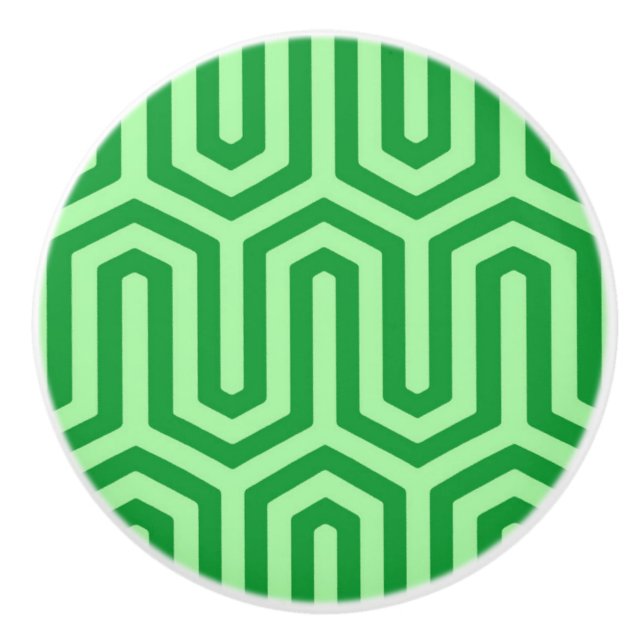 Deco Egyptian motif - jade green Ceramic Knob (Front)