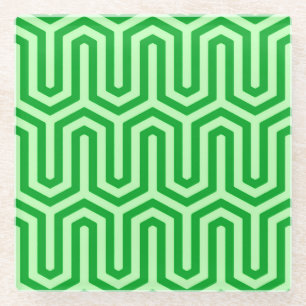 Deco Egyptian motif - jade green Glass Coaster