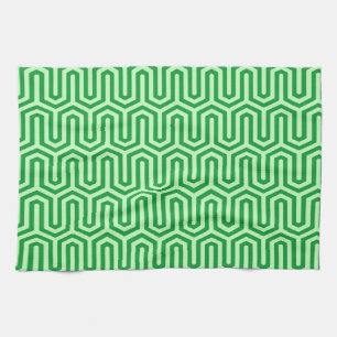 Deco Egyptian motif - jade green Tea Towel