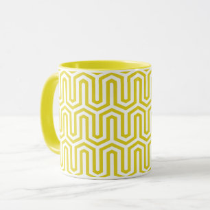 Deco Egyptian motif - mustard gold and white Mug