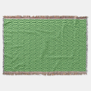 Deco Egyptian motif - pine green Throw Blanket