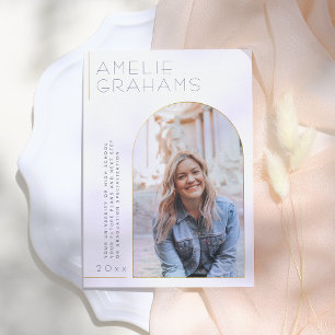 Deco   Elegant Gold Arch Graduation Announcement