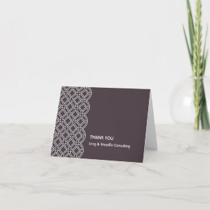 Deco espresso brown circle pattern thank you card