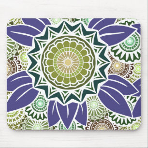 Deco Fandango in Green and Grape Mouse Pad