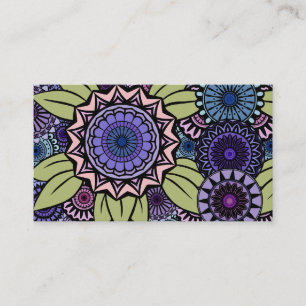 Deco Fandango in Lavender and Green Business Card