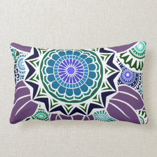 DECO FANDANGO in Teal, Green and Purple Lumbar Cushion