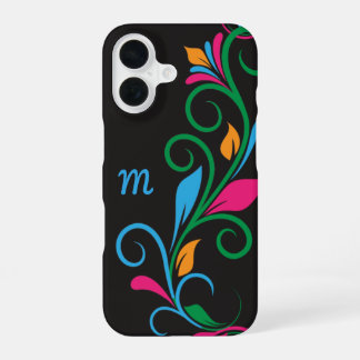 Deco Floral Monogram iPhone 16 Case
