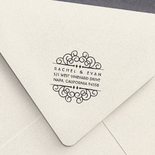Deco Flourish Return Address Stamp