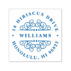 Deco Flourish Round Return Address Stamp