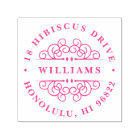 Deco Flourish Round Return Address Stamp