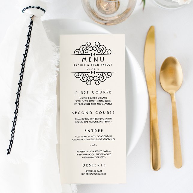 Deco Flourish Wedding Menu (Creator Uploaded)