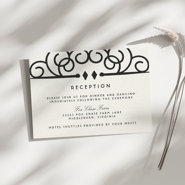 Deco Flourish Wedding Reception Invitation (Creator Uploaded)