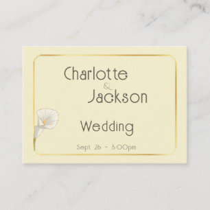 Deco Gold Framed Vintage Lily Wedding Cream Enclosure Card