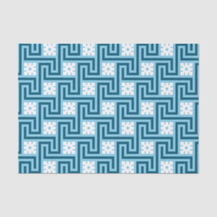 Deco Greek Key, Sky Blue and Navy Tissue Paper