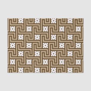Deco Greek Key, Taupe Tan and Brown Tissue Paper