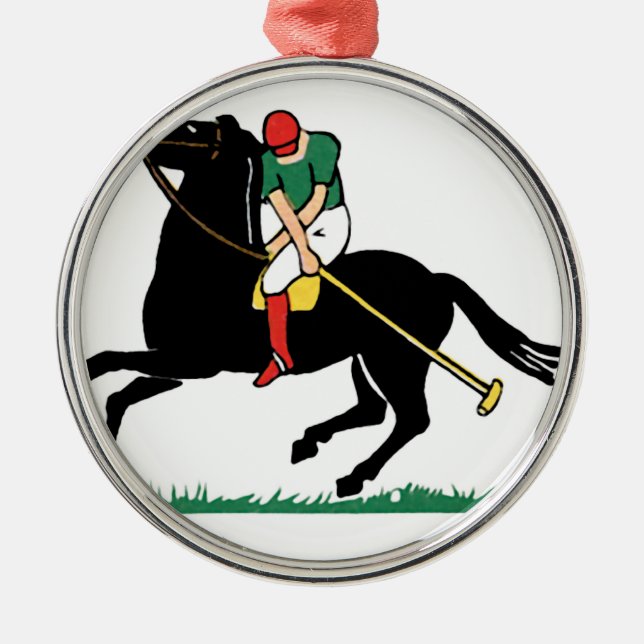 Deco Horse Polo Metal Tree Decoration (Front)