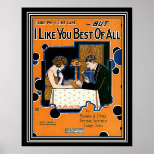 Deco "I Like You Best of All" Sheet Music Print