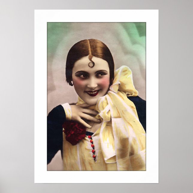 deco lady fun, flirty, colourful poster (Front)