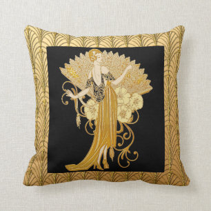 Deco Lady with the Fan Cushion