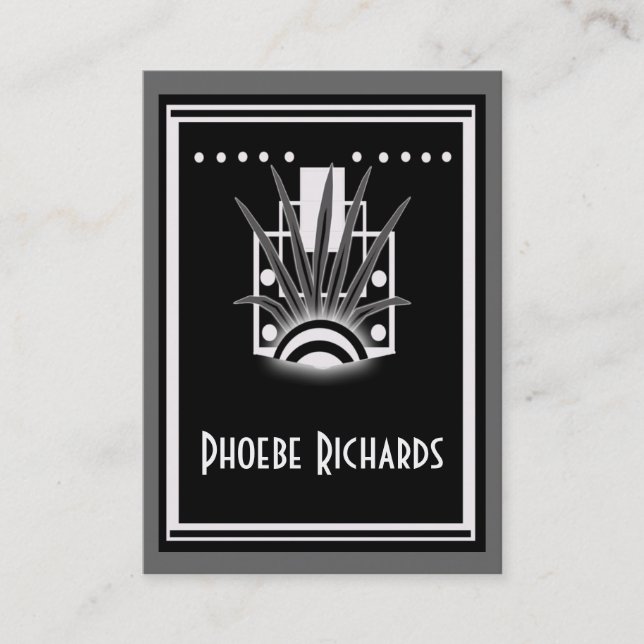 deco leaf business card (Front)