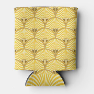 Deco Majesty: Gilded Peacock Feather Tapestry Can Cooler
