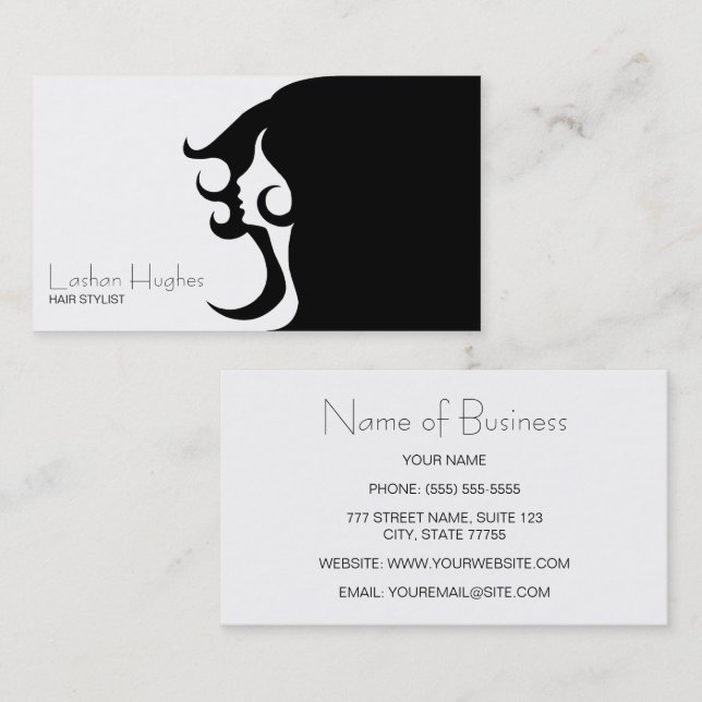 Deco Mod Hair Stylist Business Card (Front/Back)