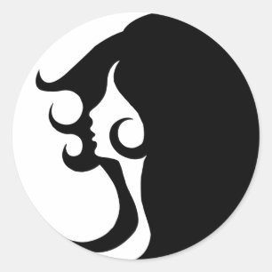 Deco Mod Woman Classic Round Sticker