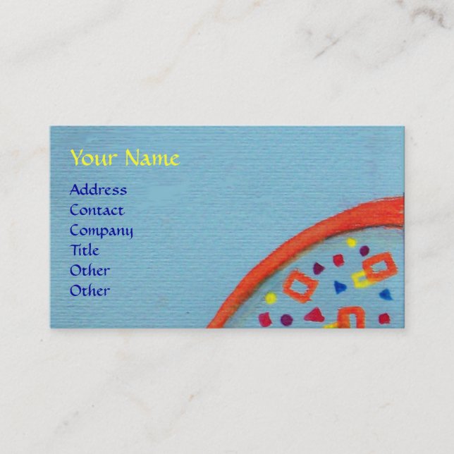 DECO MONOGRAM Orange blue Yellow Business Card (Front)