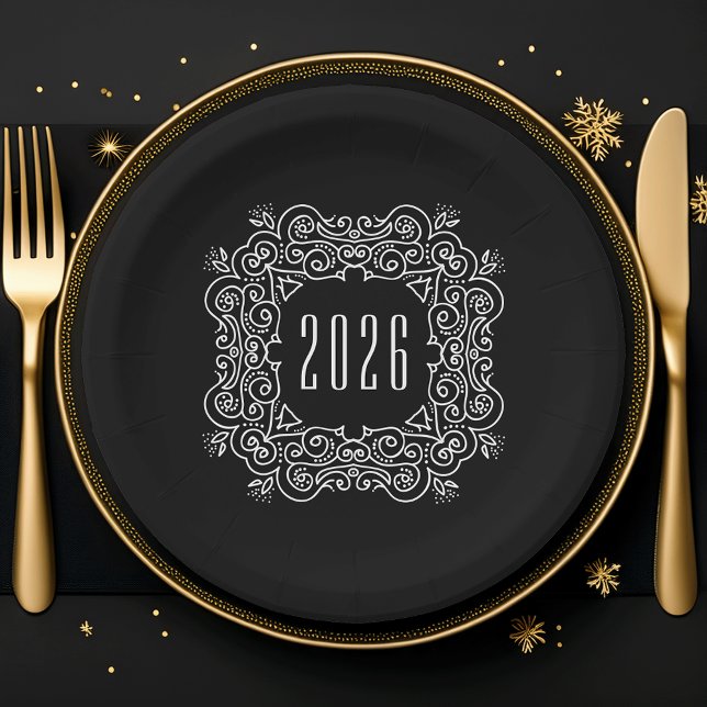 Deco New Year | New Year's Eve Party Paper Plate (Creator Uploaded)