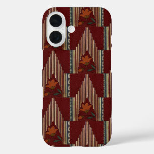 Deco Pattern With Flower And Spire iPhone 16 Case