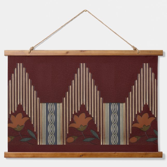 Deco Pattern With Flower And Spire Hanging Tapestry (Front)