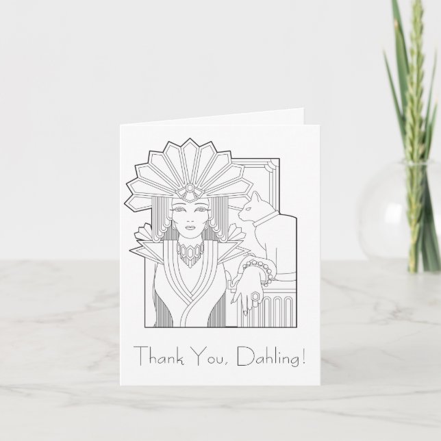 Deco Priestess Thank You Card (Front)